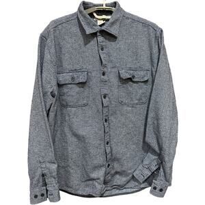 Carbon 2 Cobalt Shirt Men Size M Blue Button Up Long Sleeve Pockets 100% Cotton